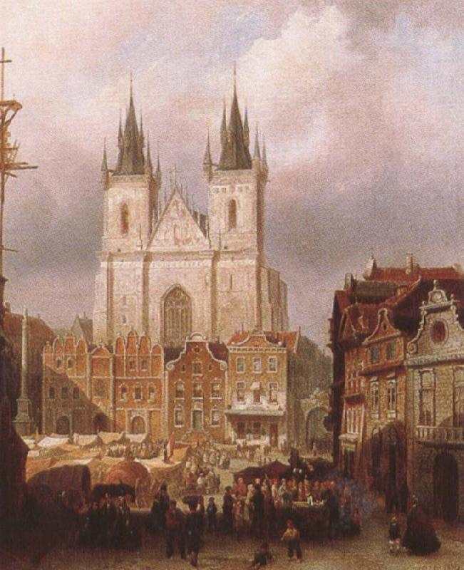 ralph vaughan willams mk the old market place in prague oil painting image
